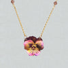 Garden Pansy Pendant Necklace