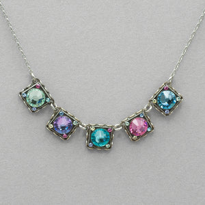 Firefly Rainbow Medium Square Necklace