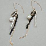 Urban Pearl and Chain Gold Fill Earrings