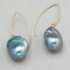 Extra Large Grey Baroque Pearl Earrings