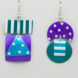 Sylvi Harwin Dots and Stripes Asymmetric Earrings